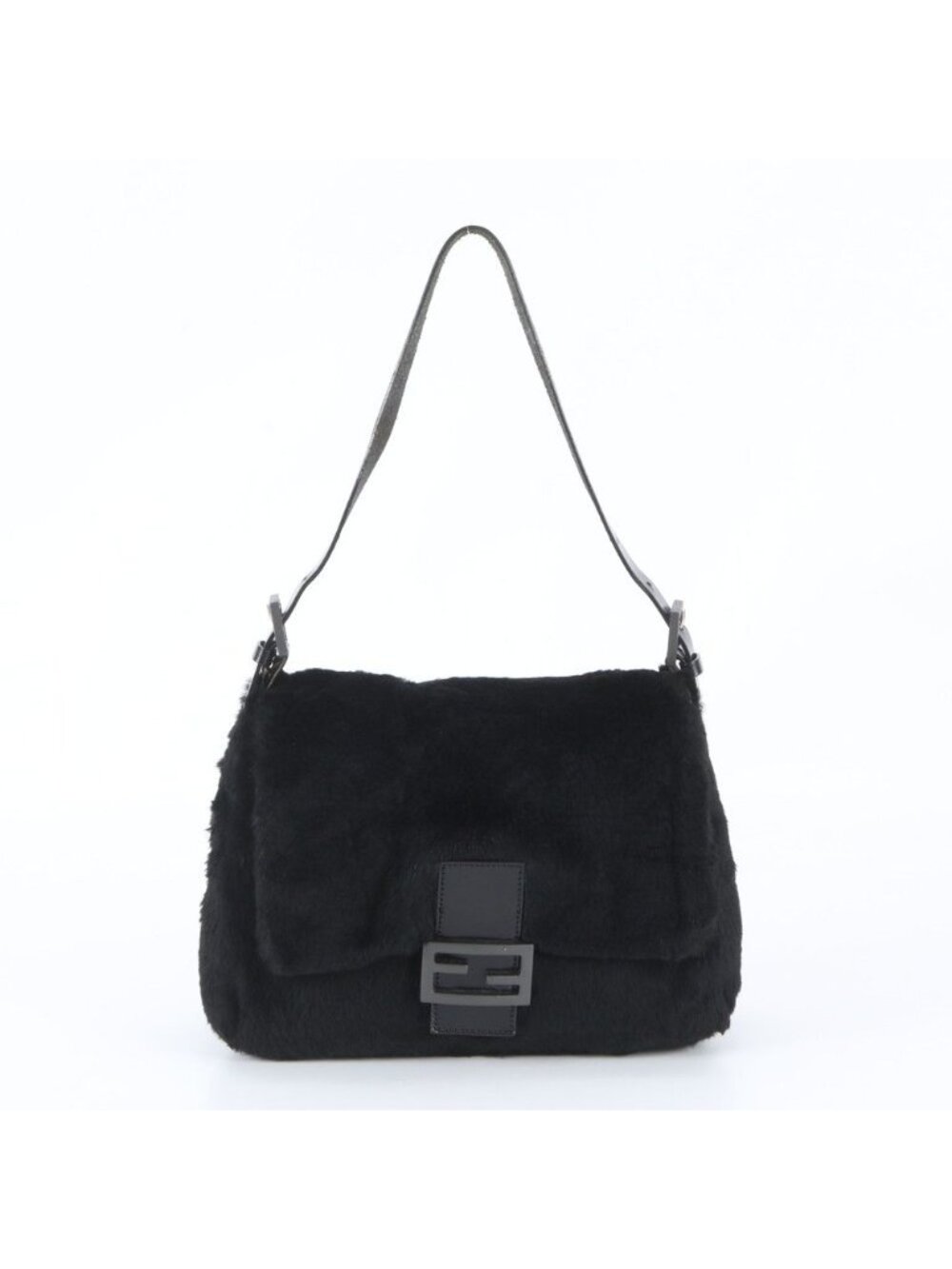 Fendi Mamma Bucket Baguette Leather Black Shoulder Bag